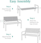 Best Choice Products Outdoor Bench 2-Person Metal Steel Benches Furniture - Image 7
