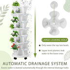 Umigy 2 Set of 7 Tier Vertical Planter Stackable Tower Planters Strawberry Herb - Image 5