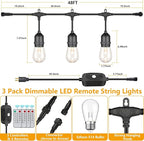 Mlambert 144Ft 3-Color in 1 48Ft Remote LED Dimmable Outdoor String Lights - Image 5