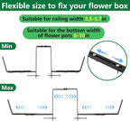 Adnee Set of 4 Double Sided Planter Box Brackets-Adjustable Window Boxes Flower - Image 3