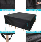 Velway Patio Furniture Cover Outdoor Waterproof Rectangular Patio Table Chair - Image 8