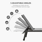 PURPLE LEAF Extra Large Outdoor Chaise Lounge 2 Pieces Aluminum Patio Lounge - Image 6