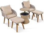 Merax 5 Pieces Patio Furniture Chair Sets, Patio Conversation Set - Image 7