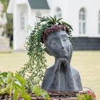 Newman House Studio Succulents Face Planters Pots Head - Image 4