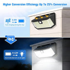 Aootek Solar Outdoor Motion Sensor Lights 2500Lm Solar Panel to 15.3 in² and 3 - Image 4