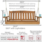 Amish Casual Heavy Duty 800 Lb Mission Treated Porch Swing - Image 5