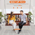 Upgraded Outdoor Wooden Porch Swings 48 Inch Outdoor Swings - Image 5