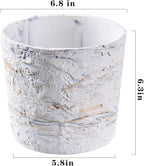 Ekirlin 7 Inch Natural Ore Textures Plant Pot, Resin Outdoor Planters - Image 4