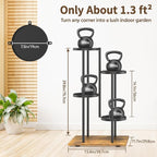 LASZOLA Black 4 Tier Plant Stand Indoor Heavy Duty Metal Planter Flower Holder - Image 7