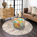 Magpie Fabrics Indoor/Outdoor Inflatable Stool Ottoman Pouf, Water Repellent - Image 2