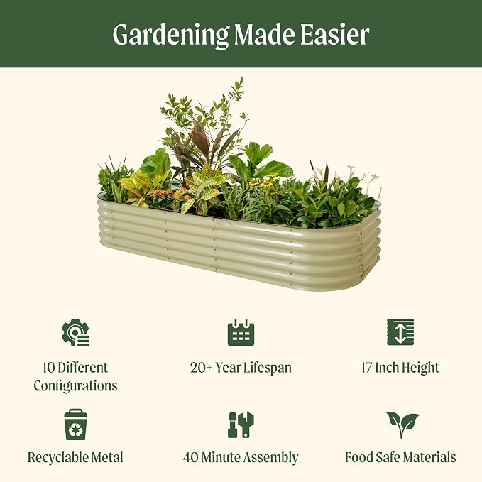 Vego garden Raised Garden Bed Kit, Metal Planter Box - Image 2