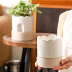 Nihow Self Watering Plant Pot for Indoor Plants: 4.5+6 Inch Ceramic Planter - Image 6