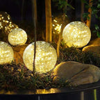 Solar Garden Lights Outdoor Waterproof, 4 Pack 30 LEDs Cracked Glass Ball Light - Image 8