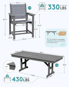 SERWALL 9 Piece Outdoor Dining Set - Image 2