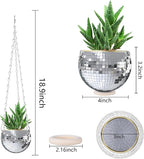 moonoom 2 Pcs Hanging Disco Ball Planter - Image 2