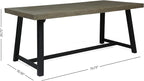 Christopher Knight Home Toby Outdoor Acacia Wood Dining Table, Sandblast Gray - Image 3