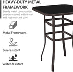 Yaheetech Patio Bar Table Tempered Glass, Height High Top Outdoor Pub Height - Image 6