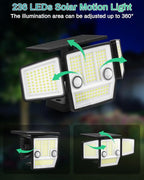 Solar Outdoor Lights with Stakes, 2500LM 180° PIR Motion Sensor, 360° Wide - Image 4