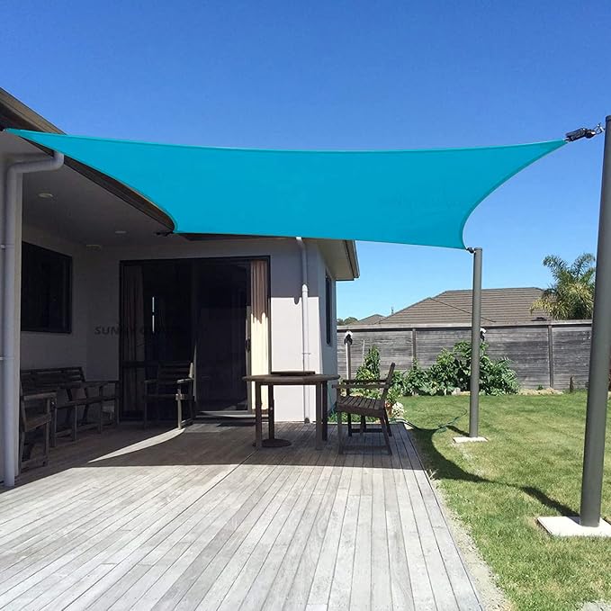 SUNNY GUARD Custom Size 5'x12' Rectangle Turquoise Blue UV Block Sunshade by SUNNYGUARD