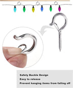 PlusRoc 20 Pack Ceiling Hooks for Hanging Plants Outdoor String Lights Heavy - Image 2