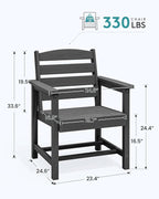 SERWALL Outdoor Dining Chairs Set of 4, All-Weather HDPE Patio Chair - Image 2