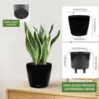 Dexceder 11x10 Inches High Gloss Self Watering Planter Indoor Outdoor, Inner - Image 3
