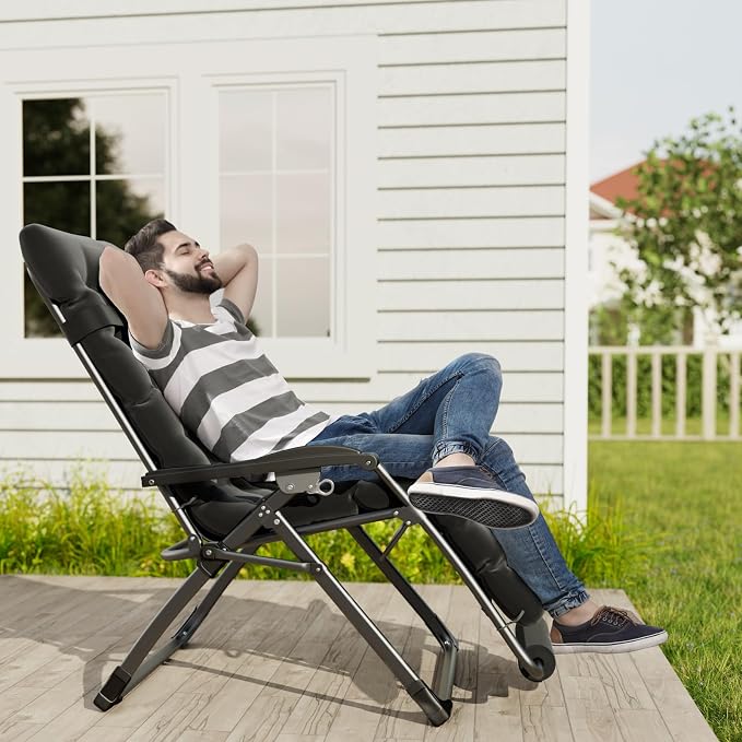 UDPATIO Oversized Zero Gravity Chair Set of 2, 33In XXL Patio Reclining Chair - Image 2