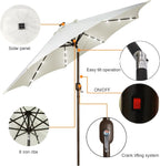Blissun 9 ft Solar Umbrella, 32 LED Lighted Patio Umbrella, Table Market - Image 2