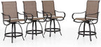 PHI Villa Outdoor Swivel Bar Stools Set of 4, Counter Height Patio Chairs - Image 7