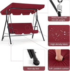 AECOJOY Porch Swing with Stand, 3-Seat Outdoor Clearance Porch Swings - Image 3