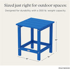 POLYWOOD Long Island 18" Side Table, Pacific Blue - Image 3