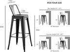 AC Pacific 30” Metal Barstool Set of 2 – Country Rustic Style - Image 3