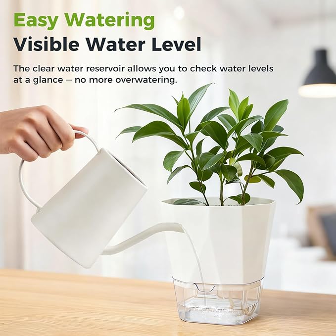 6 Pack Self Watering Pots for Indoor Plants, 8.4 Inches Self Watering Planters - Image 9