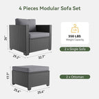 Aoxun 4 Piece Patio Furniture Set - Image 7