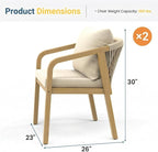 Wisteria Lane Acacia Patio Dining Chairs Set of 2, Outdoor Wood Chairs - Image 2