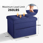 LINMAGCO Storage Ottoman Folding Foot Stool Foot Rest - Image 3