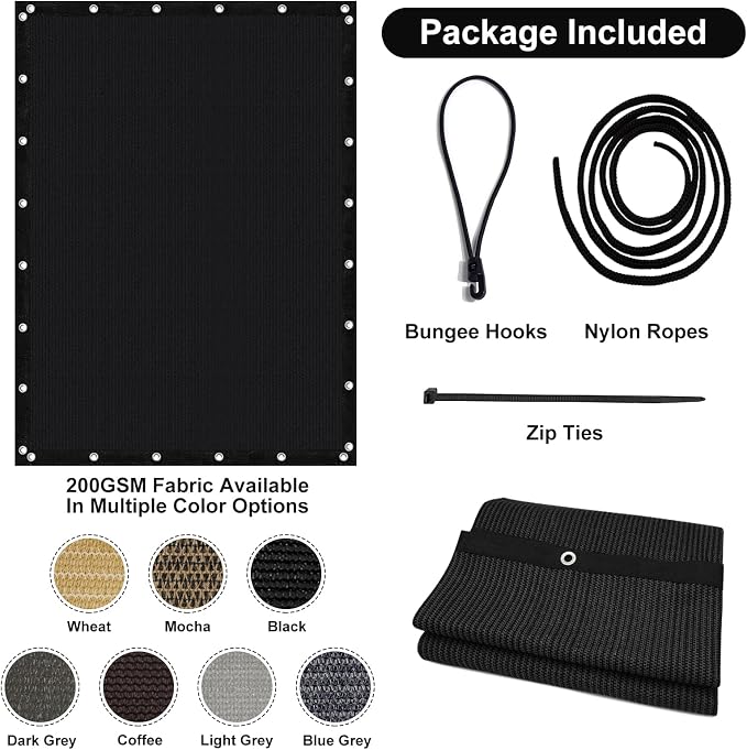 Artpuch 90% Sun Shade Cloth, 10 x 12 FT Pergola Shade Cover Canopy - Image 7