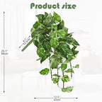 Hollyone Artificial Pothos Hanging Plants 25" Fake Ivy Vine Faux Ivy Pothos - Image 2