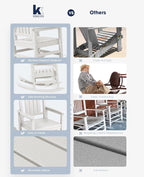 KINGYES HDPE Rocking Chairs Outdoor, Patio Rocking Chairs - Image 5