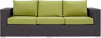 Modway Convene Wicker Rattan Outdoor Patio Sofa in Espresso Peridot - Image 6