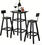 3-Piece Outdoor Counter Height Bar Table Set, HDPE Weather Resistant by NagaBahna