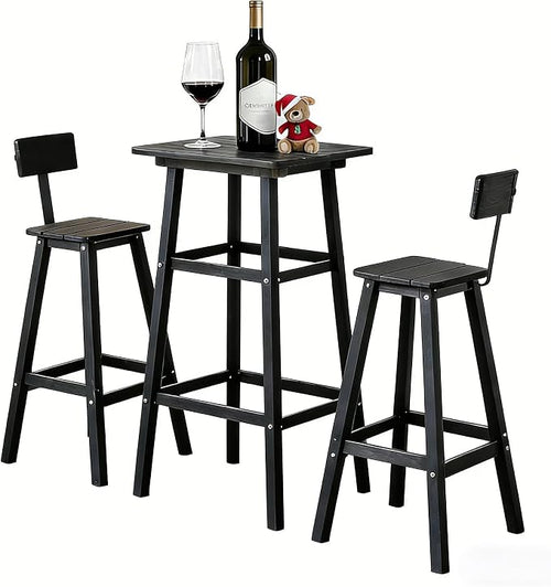 3-Piece Outdoor Counter Height Bar Table Set, HDPE Weather Resistant by NagaBahna
