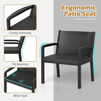 COSTWAY 3 Piece Patio Furniture Set, Outdoor PP Rattan Wicker Furniture Set - Image 8