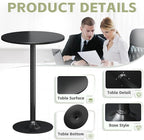 Flamaker Round Bistro Pub Table Modern Style Metal Base MDF Top Cocktail Bar - Image 5