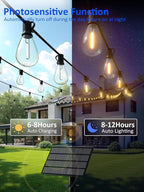 luckystyle 30FT Solar String Lights Outdoor Waterproof 2200K - Image 7