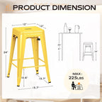 Furmax 24 Inch Metal Bar Stools Set of 4, Counter Height Bar Stools Height High - Image 3