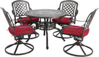 Cast Aluminum Outdoor Patio Dining Set, All Weather Outdoor Furniture Dining Set by Sumshadow