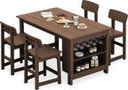 SERWALL Outdoor Bar Table and Chairs Set, 5-Piece HDPE Counter Height Patio - Image 9