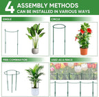 8 Pack 32 or 16 inch Adjustable Plant Support Stakes, Heavy-Duty Half Round - Image 7