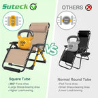 Suteck Oversized Zero Gravity Chair, 33In XXL Outdoor Recliner Chair - Image 6